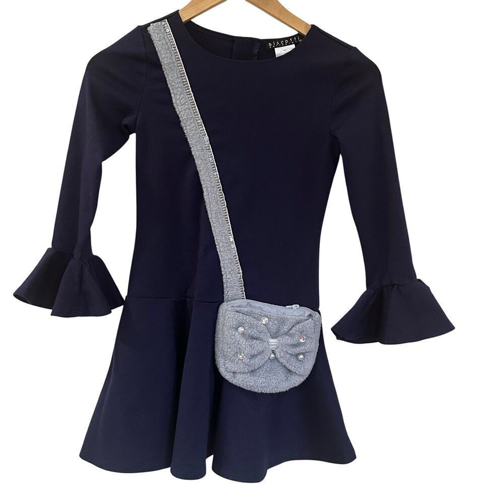 Biscotti Collection Blue Dress with Attached Purse - Size 7